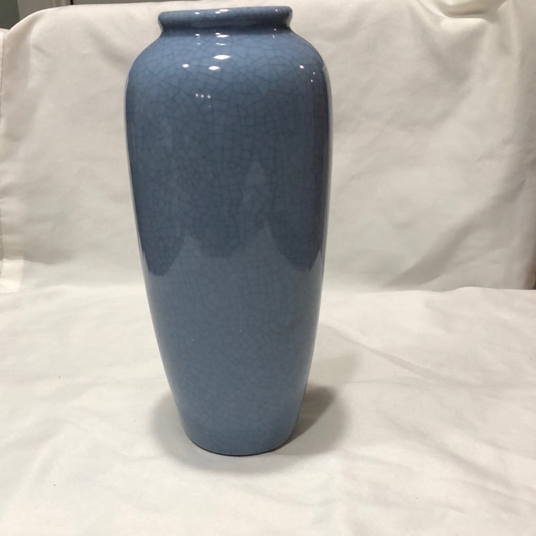 9” Porcelain Baby Blue Vase