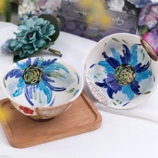Hand painted ceramic rice bowl