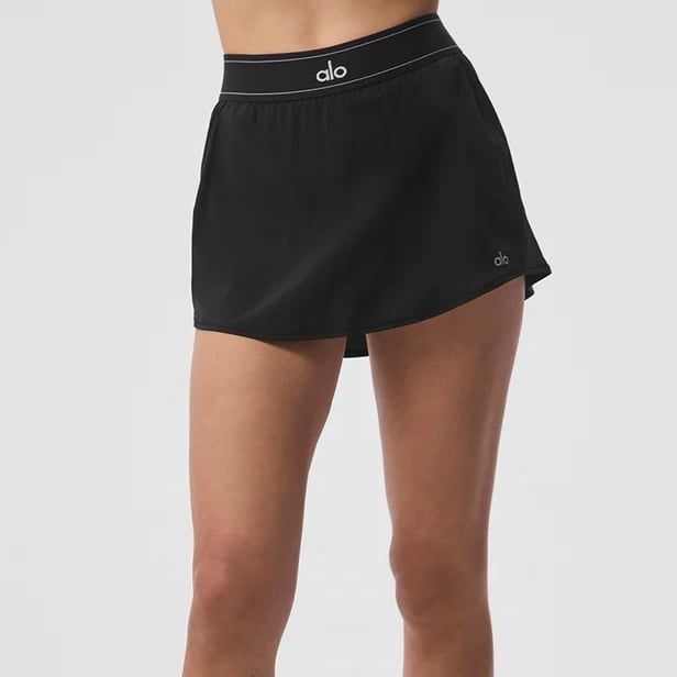 NWT Alo Match Point Tennis Skirt in Black