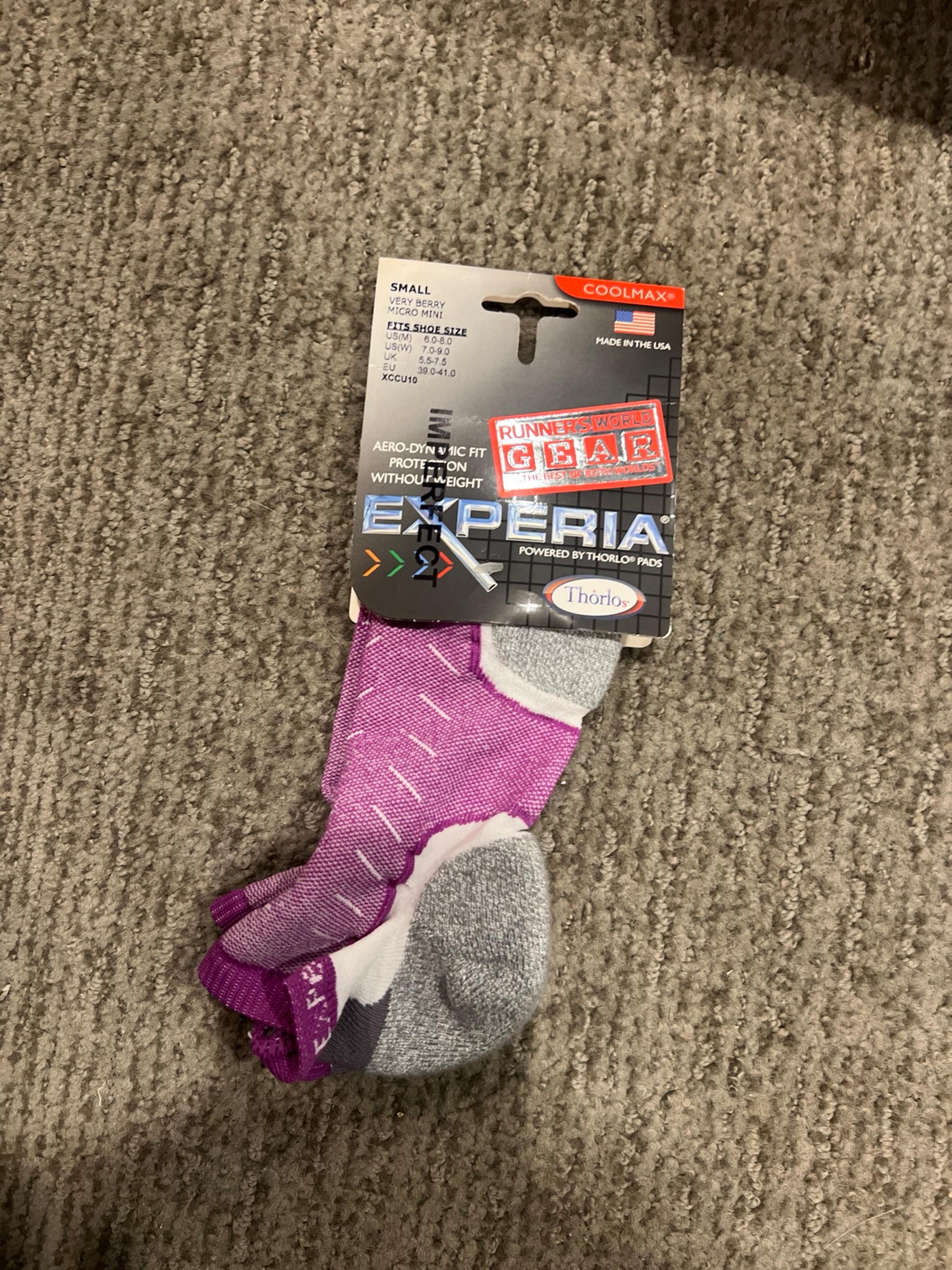 Thorlos  Experia Coolmax Micro Mini very berry sock size small