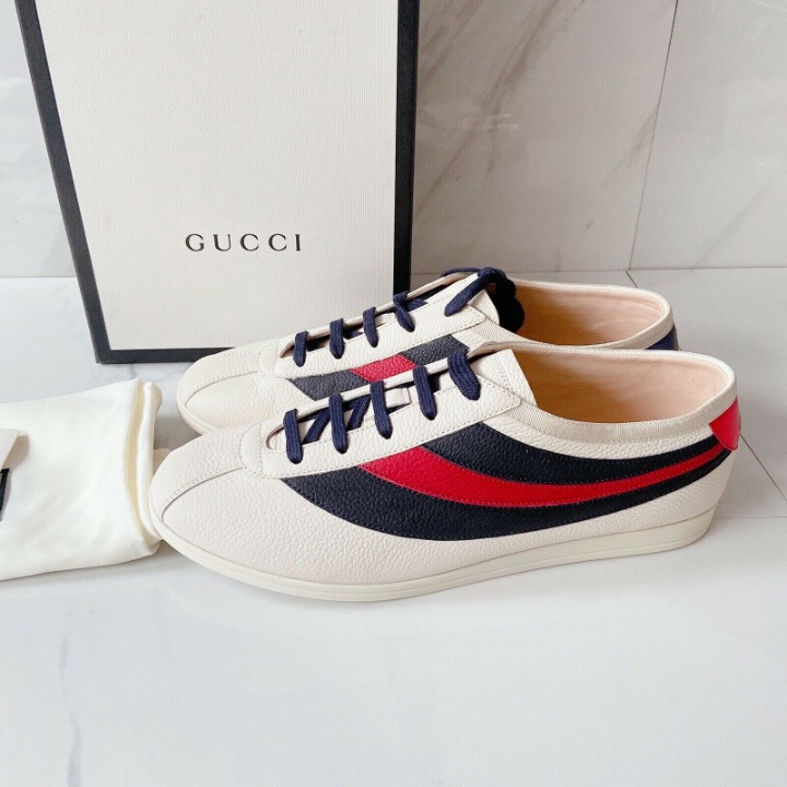 GUCCI Falacer Womens Web Stripe Sneakers