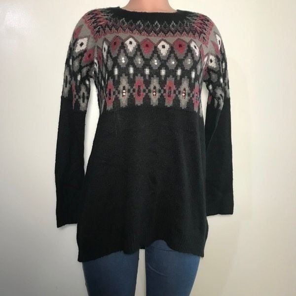 LOGO Lavish by Lori Goldstein Fairisle Sweater