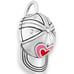 James Avery Sterling Pink Enamel Heart Ball Cap Charm