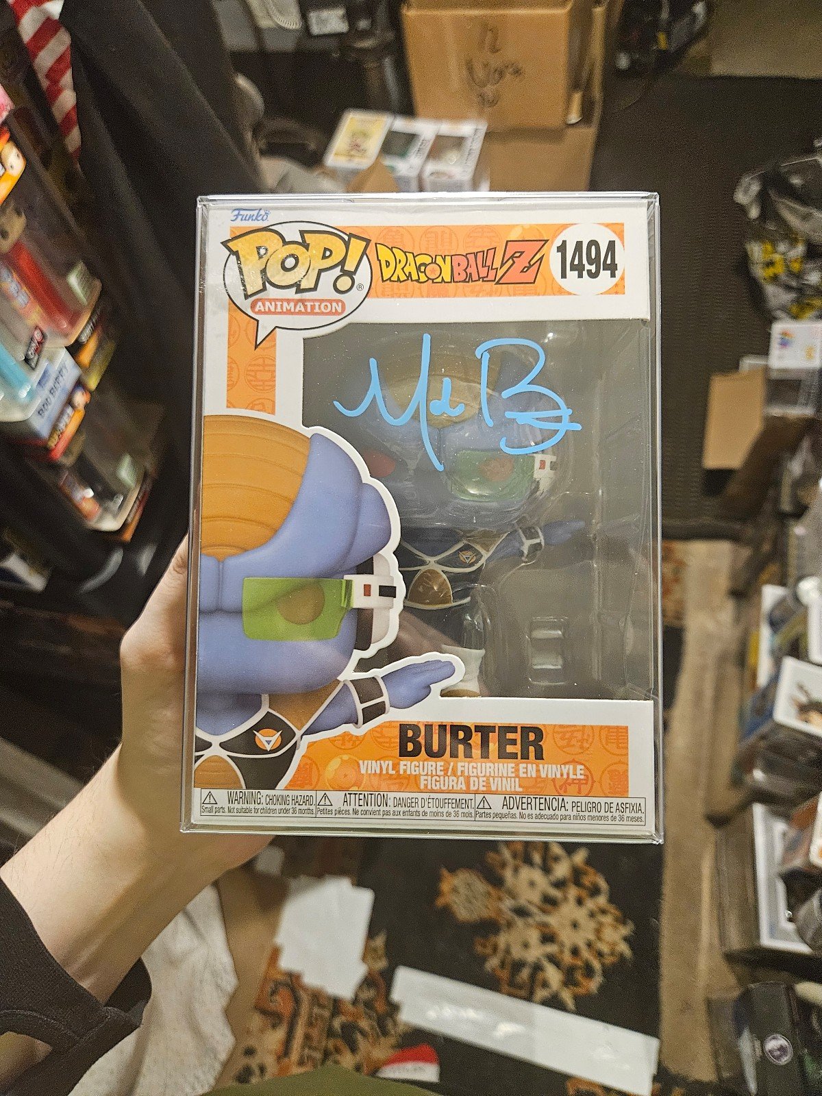Funko Pop Dragon ball z Burter signed by mark britten