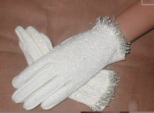 Vintage 1940's Beaded Evening Gloves