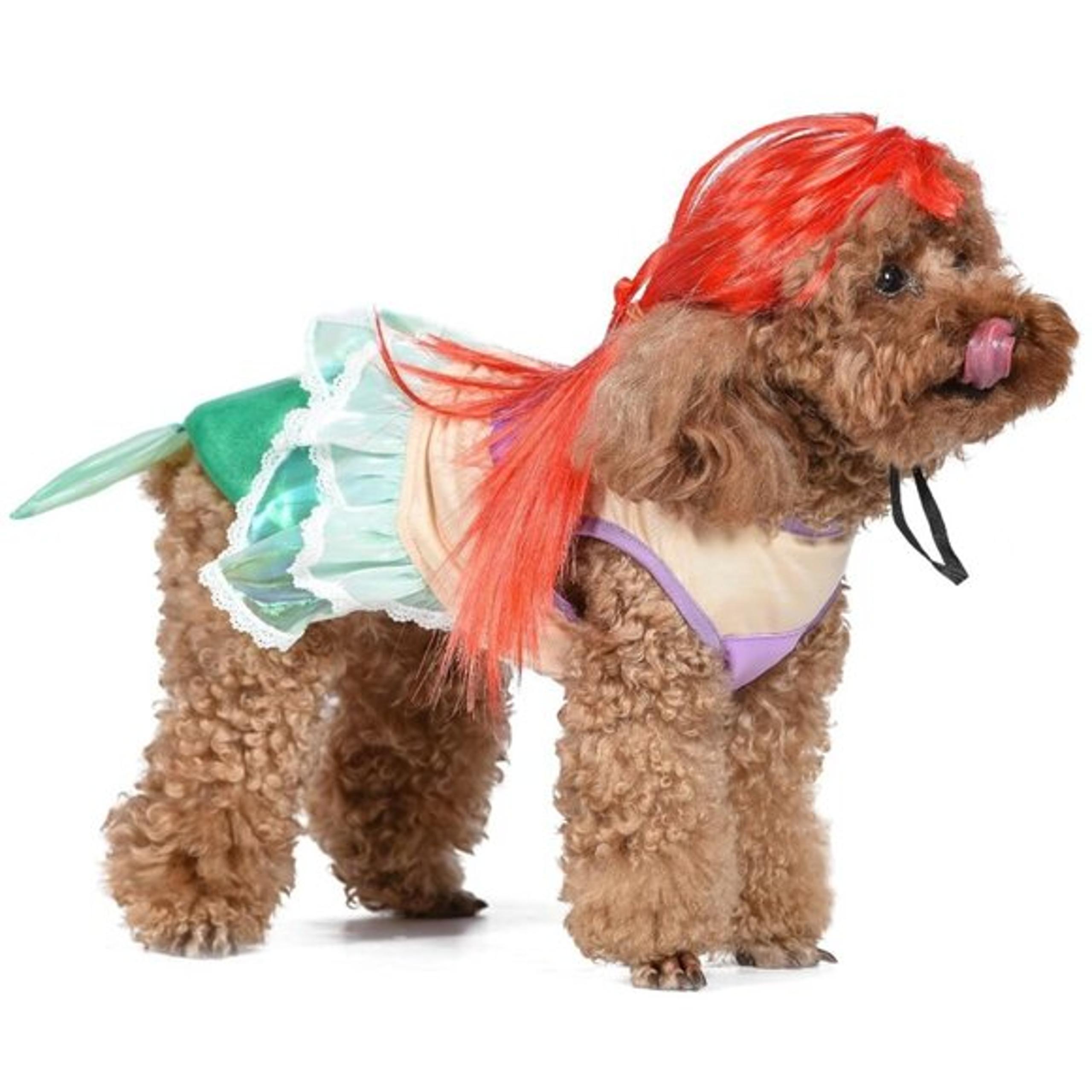 Dog Disney ARIEL The Little Mermaid Halloween Costume Size Sm Med Wig Dress NWT