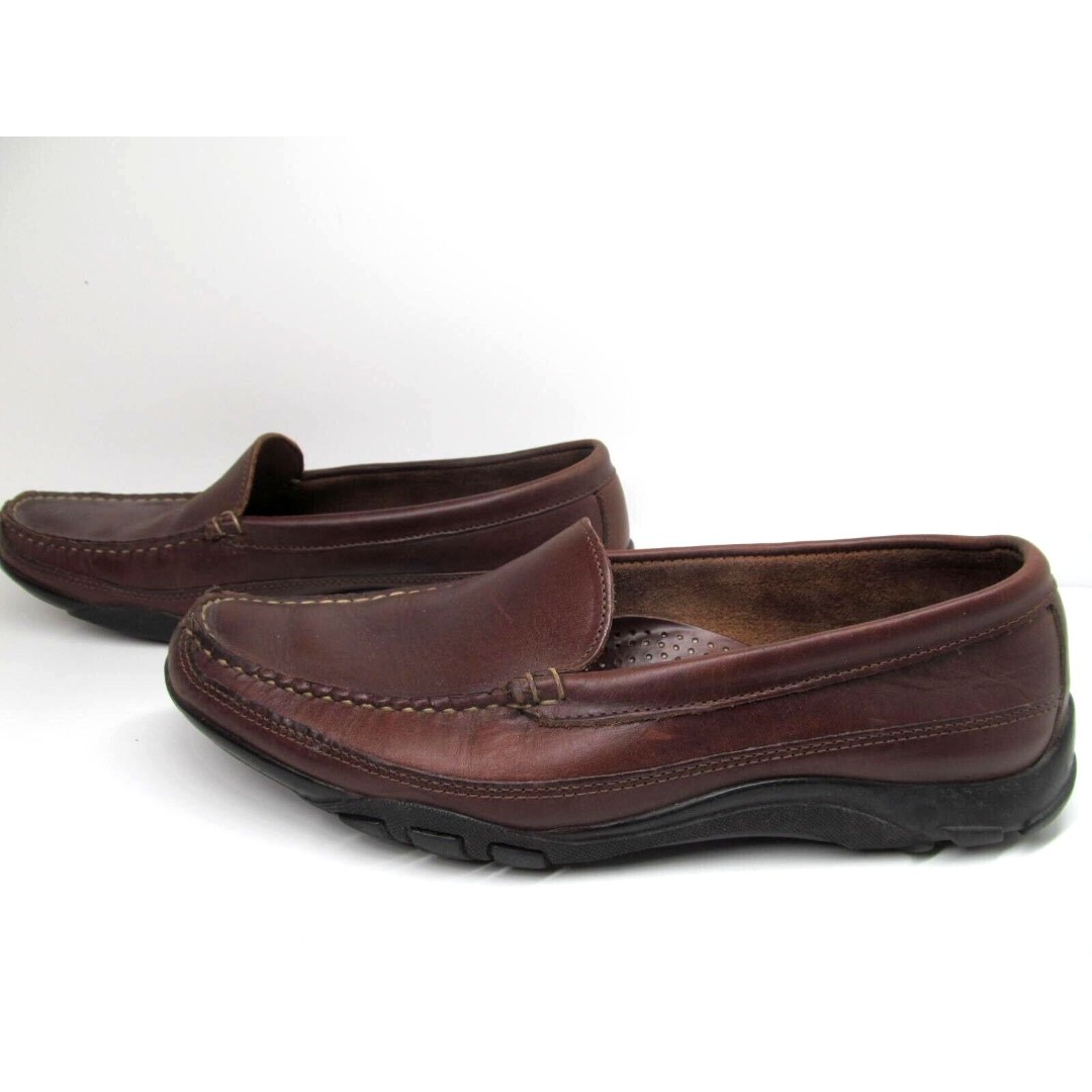 Allen Edmonds Boulder Brown Leather Moc Toe Loafers Mens Size US 9.5 D