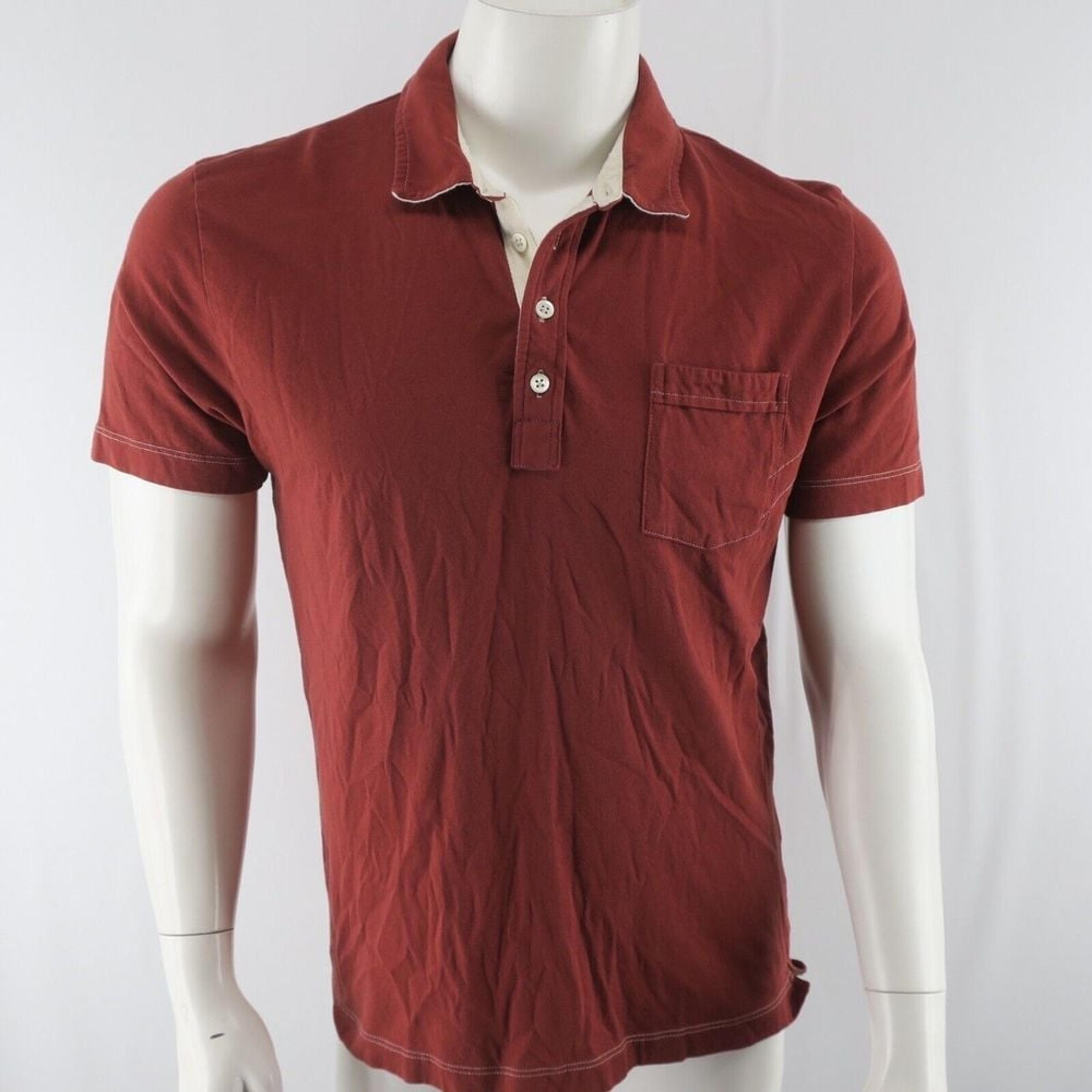 Billy Reid Polo Shirt Mens Size Large 100% Cotton Red