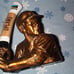 Bronze color Baseball Batter w/ Upland Beer Tap Bat