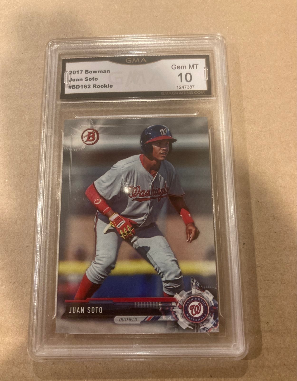 JUAN SOTO GMA 10 1st 2017 Bowman Draft Paper Nationals Rookie Card RC GEM MINT