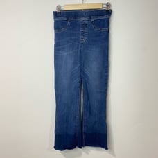 SPANX Women's Cropped Flare Denim Jeans Medium Wash Blue Small Stretch Pull On