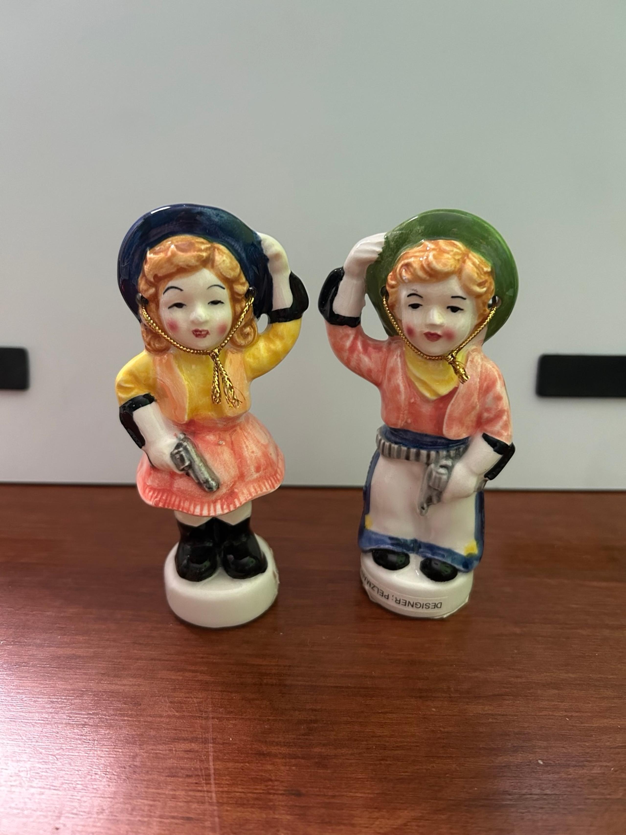 Vintage Cowgirl salt and pepper shakers