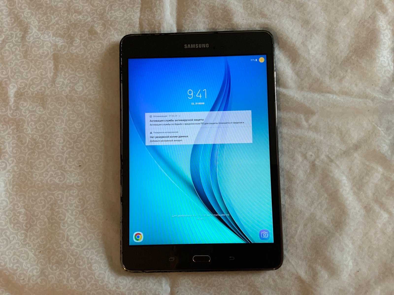 Samsung Galaxy Tab SM-T350 16GB WIFI Only Black Android Tablet Works