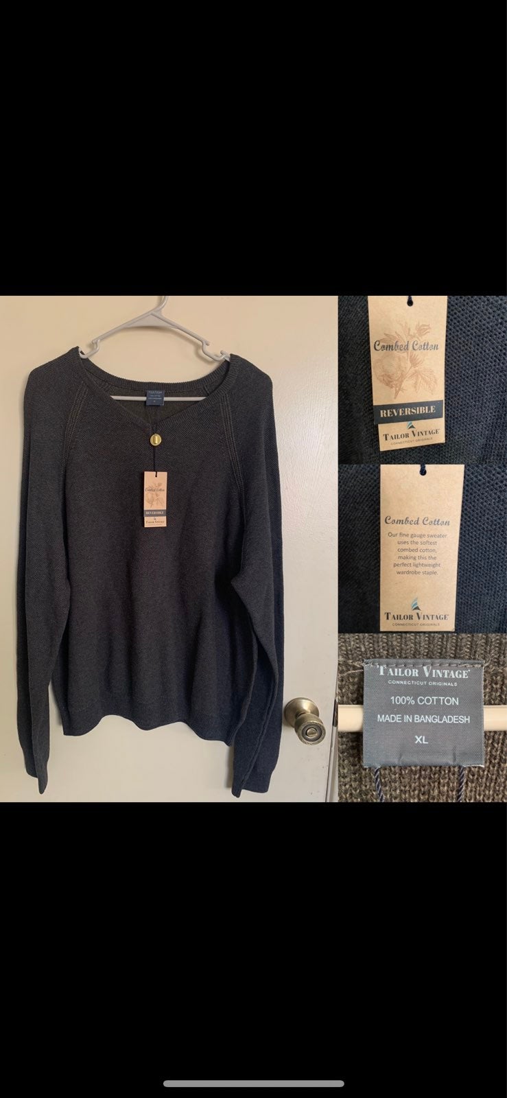 NWT TailorVintageConnecticut Men Sweater