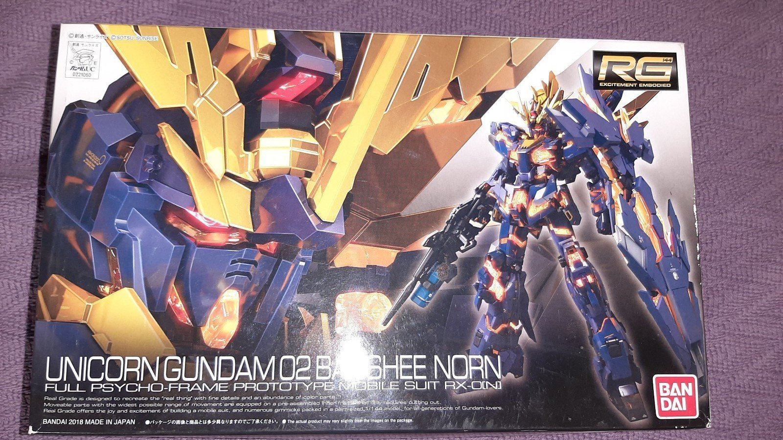 Bandai RX-0N Unicorn Gundam 02 Banshee Norn Model Kit.