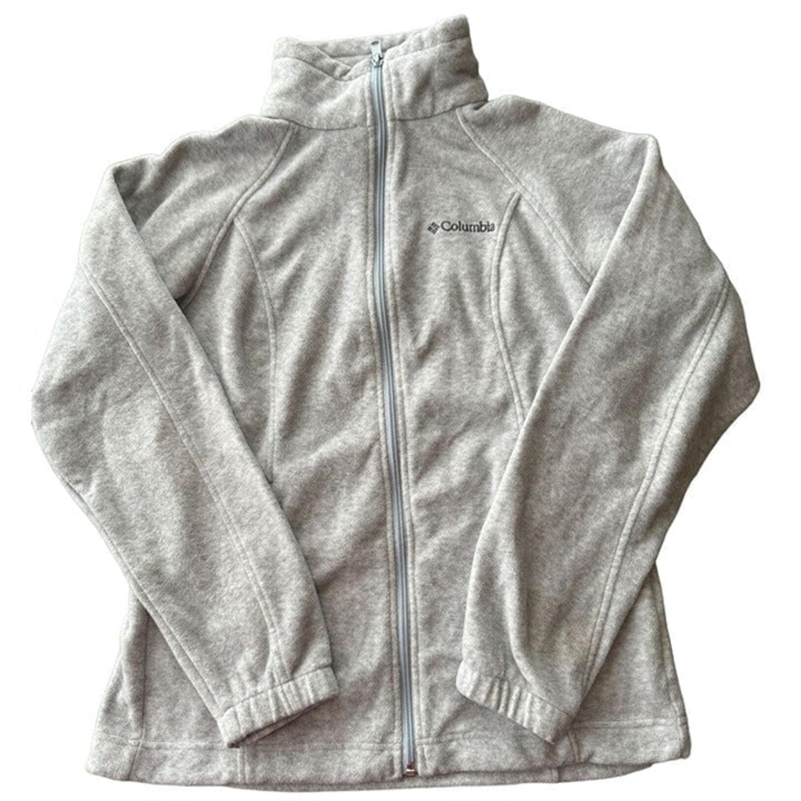 COLUMBIA GREY FULL ZIP SWEATER SIZE SMALL | H1