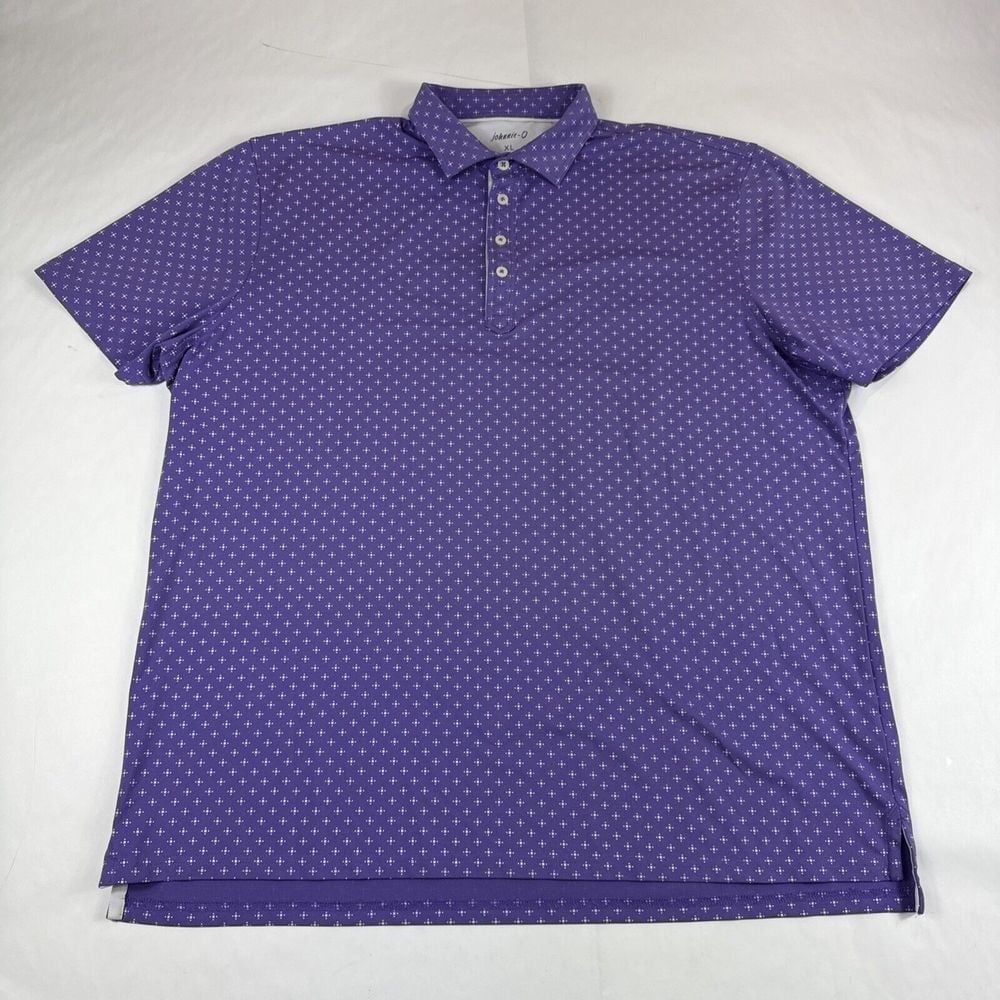 Johnnie O Hinton Polo Mens XL Mulberry Short Sleeve 1/4 Button Golf Shirt Preppy