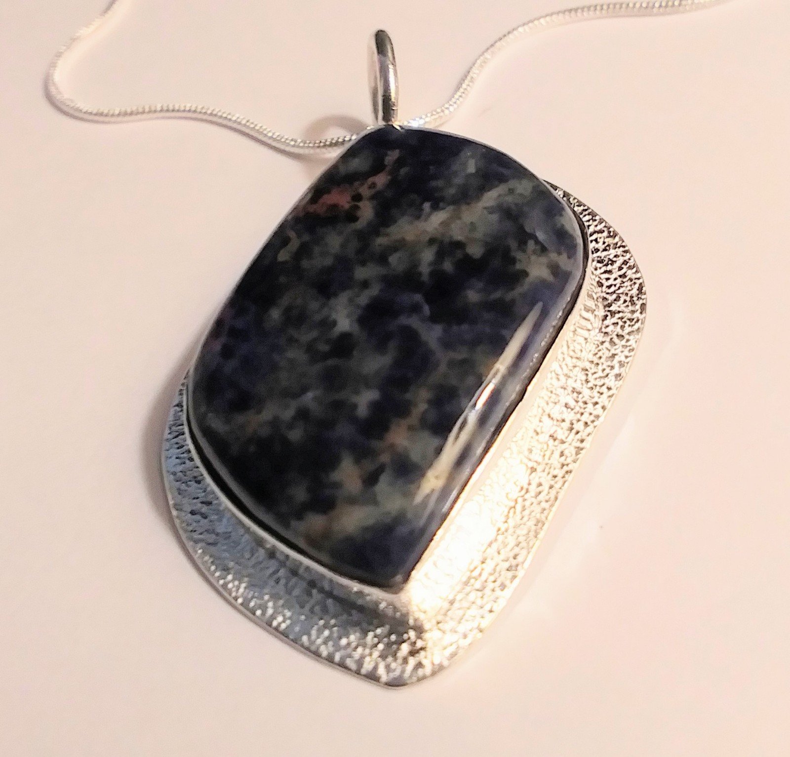 Stunning 925 Sterling Silver Sodalite Necklace
