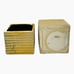 Pair of New Textured Gold Ceramic Cube Indoor Planter Centerpiece Pot Home Decor