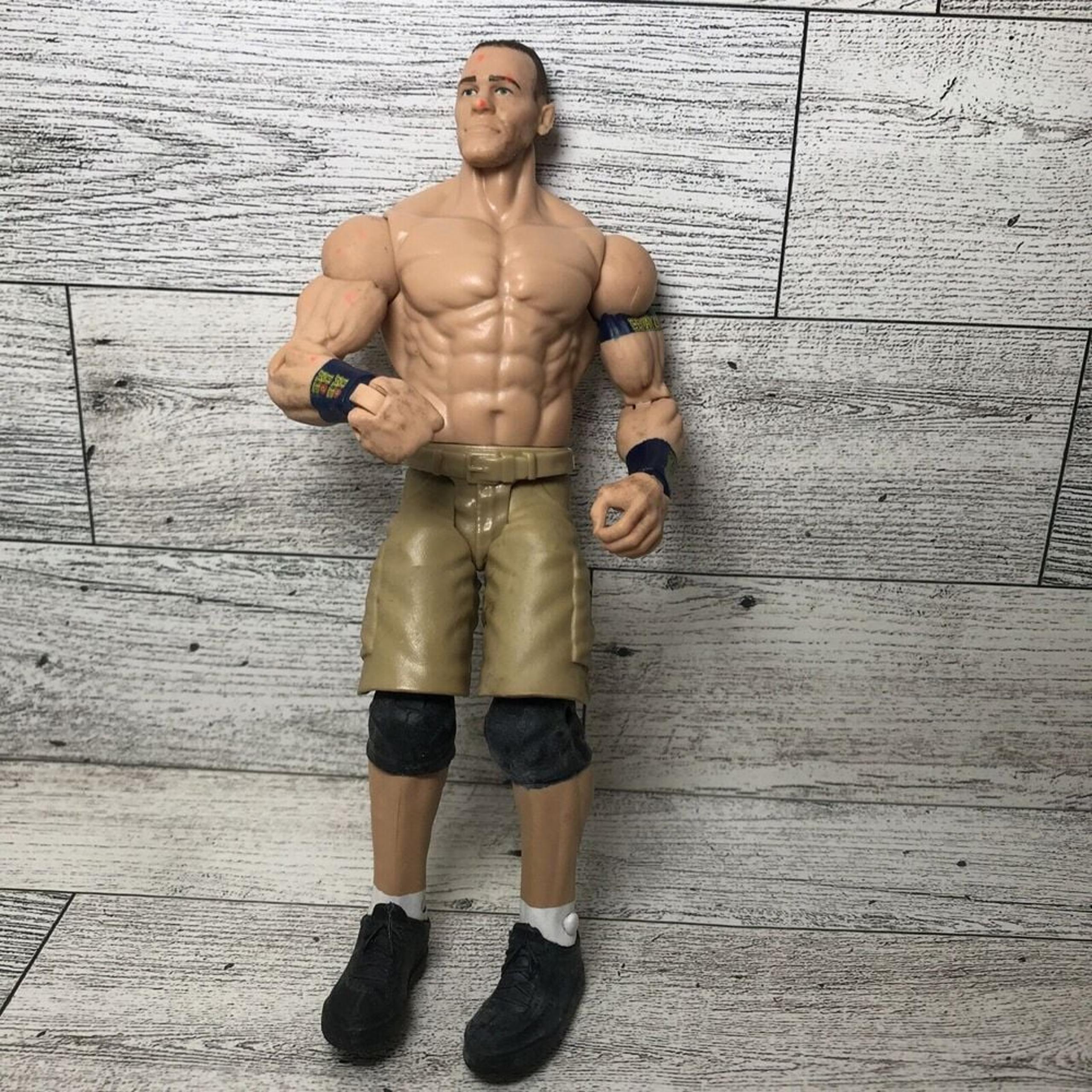 Vintage John Cena WWE 2013 Mattel Tan Shorts Toy Wrestling Action Figure 6.5 in
