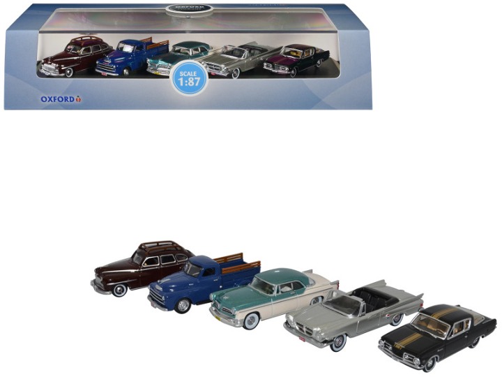 Chrysler Centenary 5 Piece Set 1/87 (HO) Scale Diecast Model Cars by Oxford