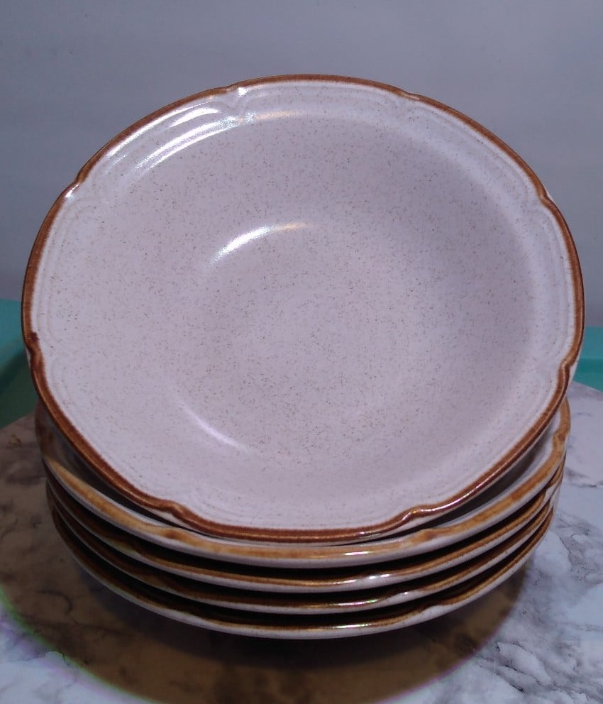 Vintage Baroque Hearthside Stoneware Japan Bowls. Set of five