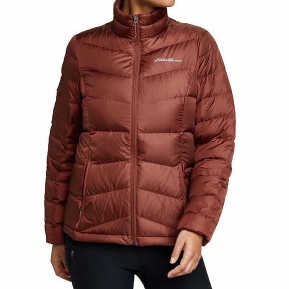 NWT Eddie Bauer 650 Fill Down Lightweight Jacket Small Copper brown