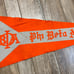 Vintage 1920s Phi Beta Alpha University of Wisconsin Orange Felt 39 Pennant Sew