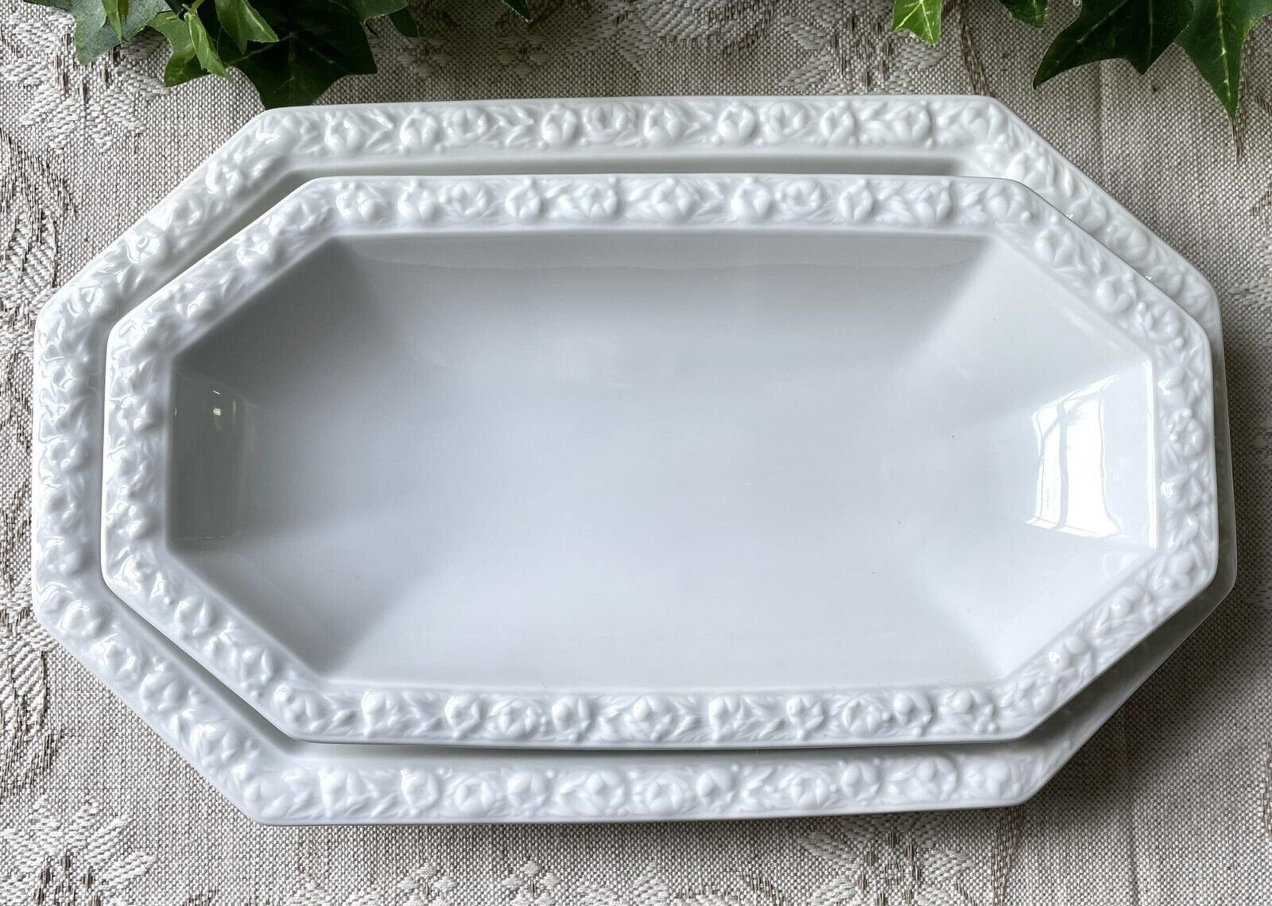 Pair ROSENTHAL Continental MARIA White Octagonal Serving Platters Germany