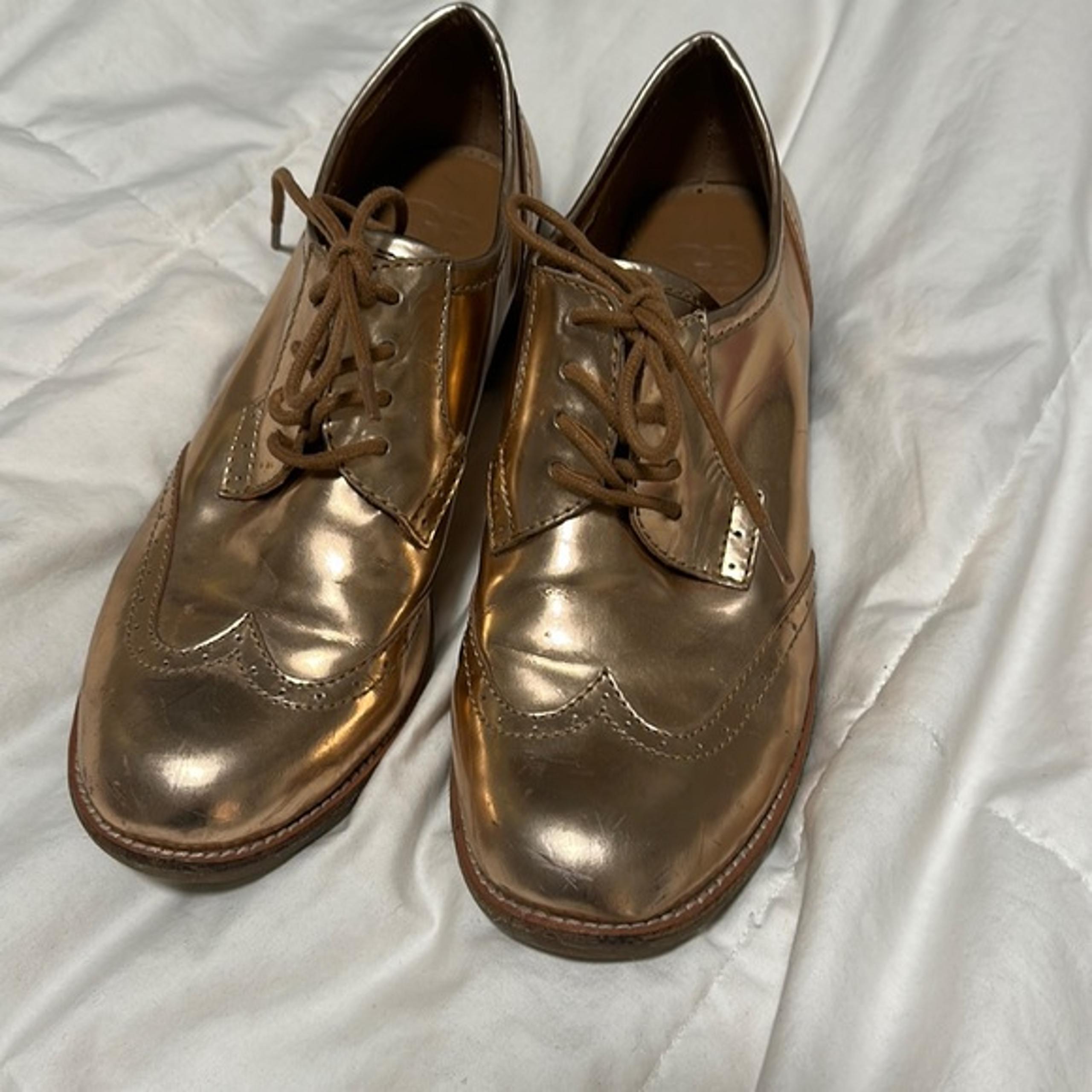 Pre-Owned Rose Gold Metallic Gianni Bini Oxfords