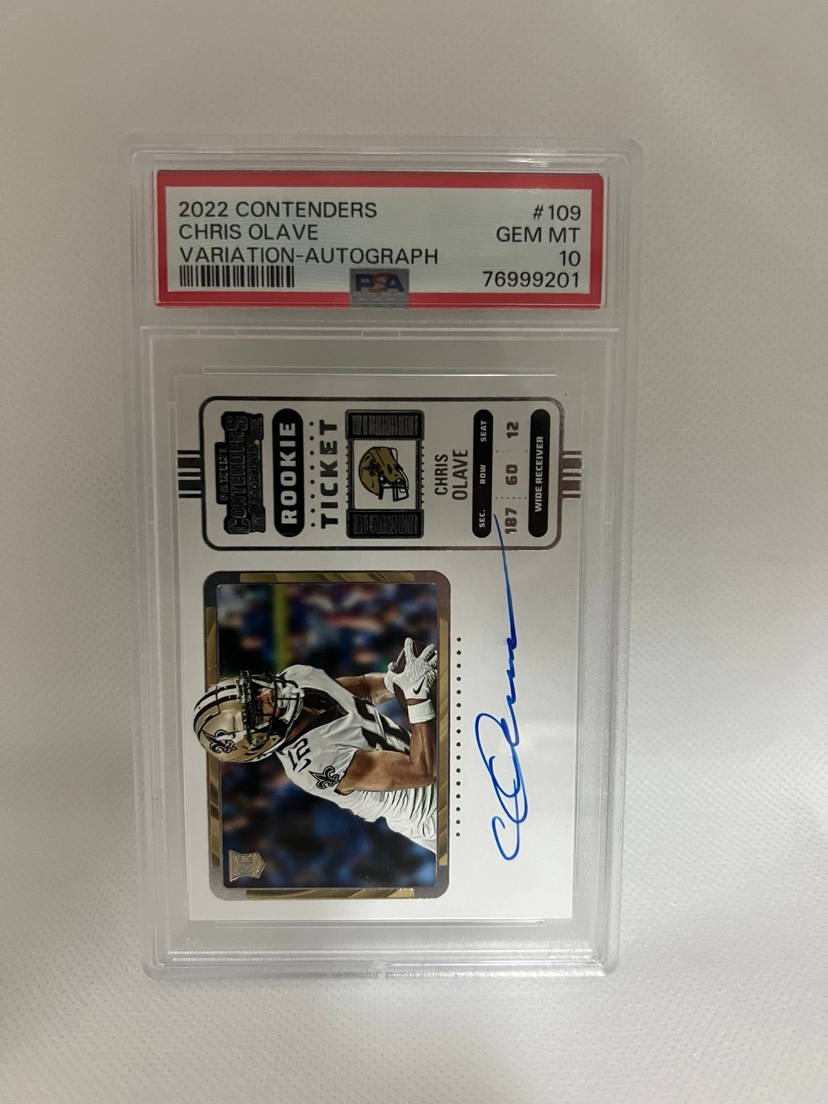 Chris Olave 2022 Contenders Variation Autograph PSA 10