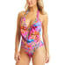 NWT Bar III Paradise In The Palms Magic Magenta Cowlneck One-Piece Pink S