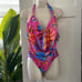 NWT Bar III Paradise In The Palms Magic Magenta Cowlneck One-Piece Pink S