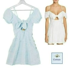 NWT Surf Gypsy Cold Shoulder Cut Out Smocked Beach Cover Up Mini Dress