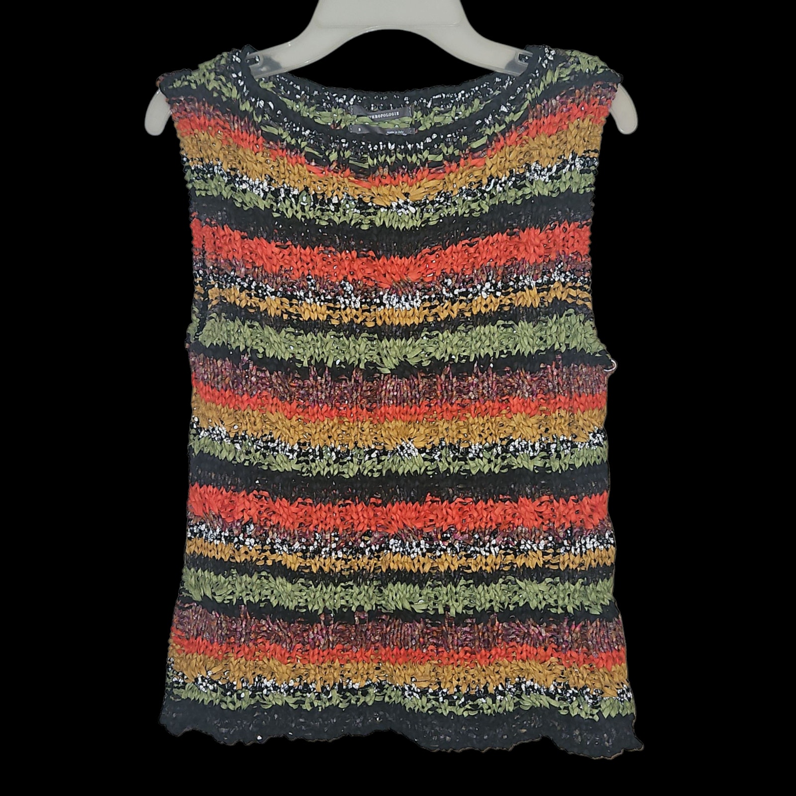 Anthropologie Audra Sweater Size Small Tank Rainbow Boho Dopamine