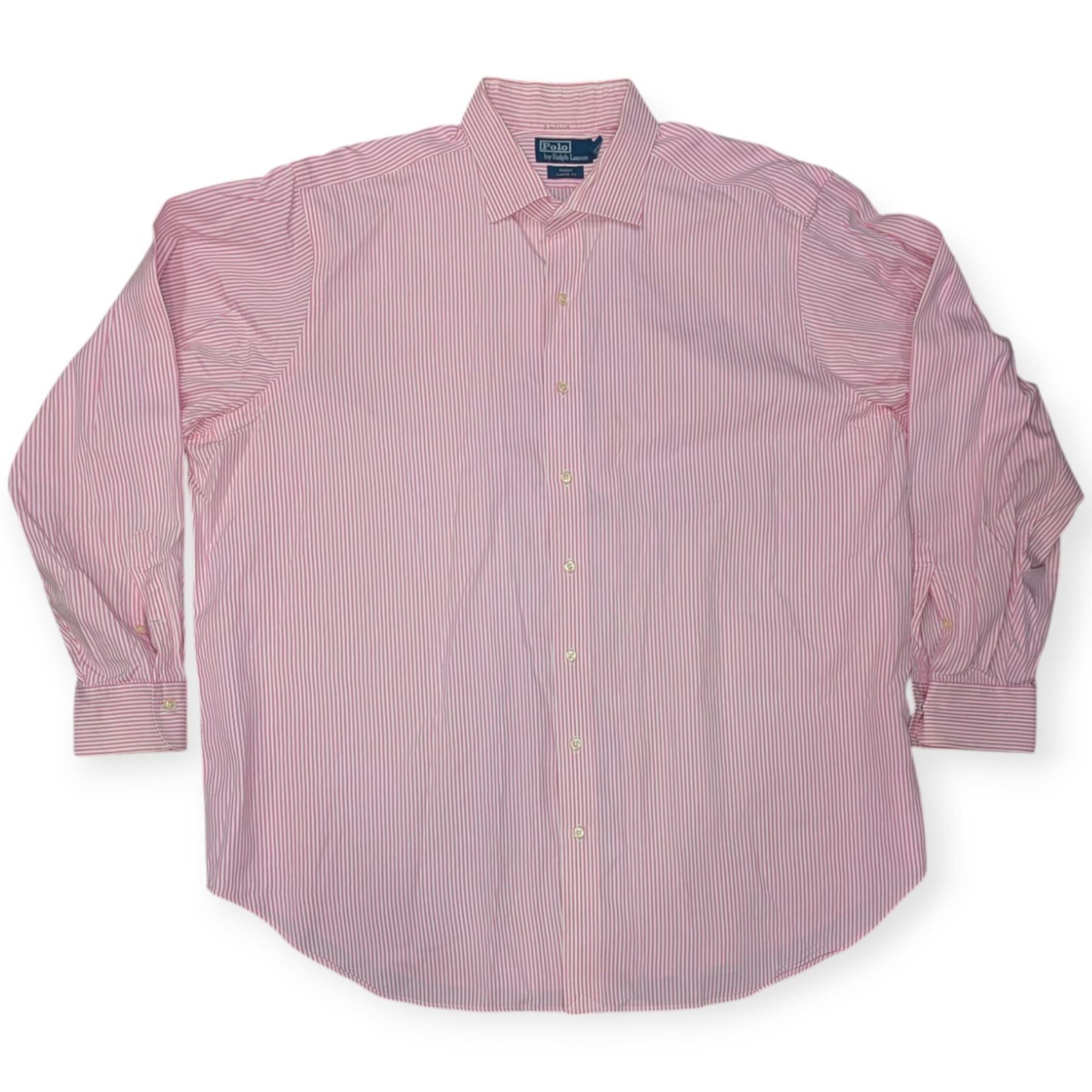 Polo Ralph Lauren Long Sleeve Pink Stripe Button up Shirt  Men's Size 3XL(Big)