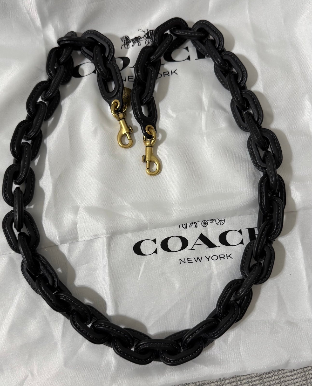 Coach Leather Covered Short Chain Strap Firm price