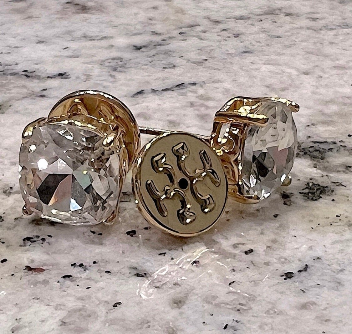 Beautiful Tory TB Crystal Stud SWAROVSKI Golden Earrings Brand New!!!