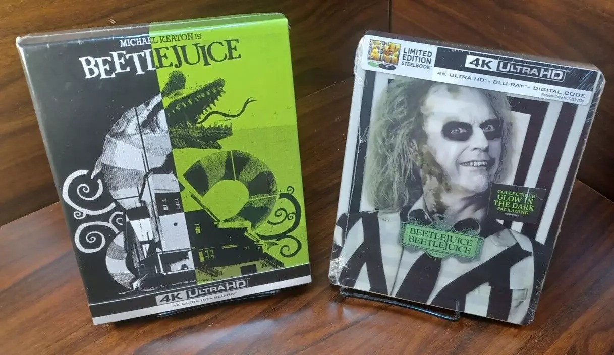 Beetlejuice 4K Steelbook (EU IMPORT)+Beetlejuice 2 4K Steelbook-NEW-Free S&H!