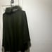 Olive green Wool poncho Cape Coat with faux fur