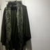 Olive green Wool poncho Cape Coat with faux fur