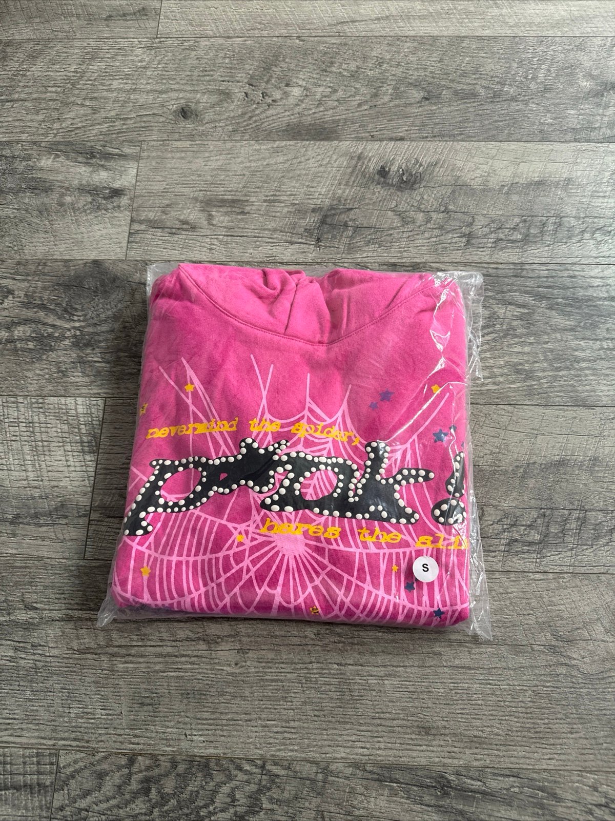 Pink spider hoodie small