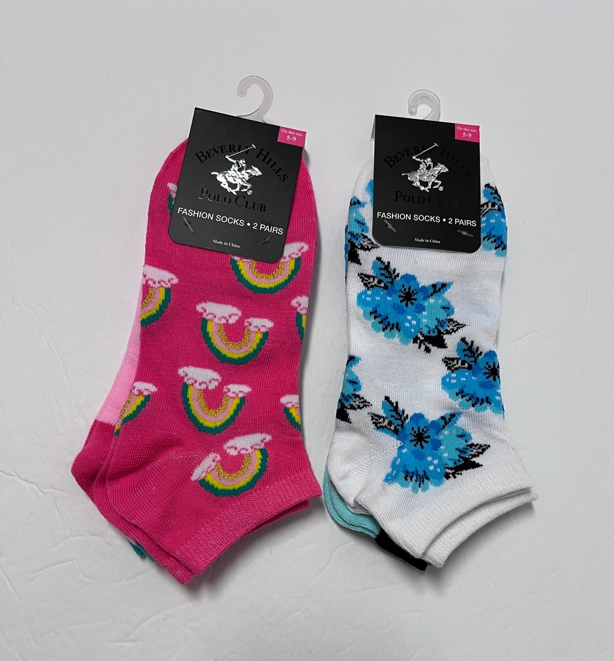 4 Pairs Beverly Hills Polo Club Women's Low Cut Ankle Fashion Socks