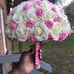 Pink & White Foam Rose Bridal Bouquet