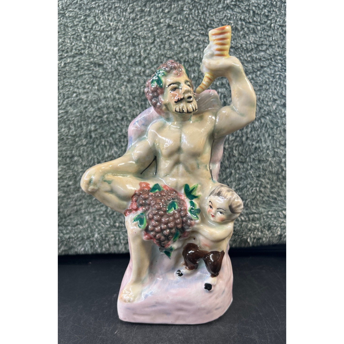 Porcelain Bacchus Figure and Bud Vase Made in Occupied Japan c1945