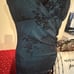 Vintage Y2K Halter Prom Dress Sheer Glitter Black Blue Womens Large Fairycore