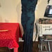 Vintage Y2K Halter Prom Dress Sheer Glitter Black Blue Womens Large Fairycore