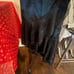 Vintage Y2K Halter Prom Dress Sheer Glitter Black Blue Womens Large Fairycore