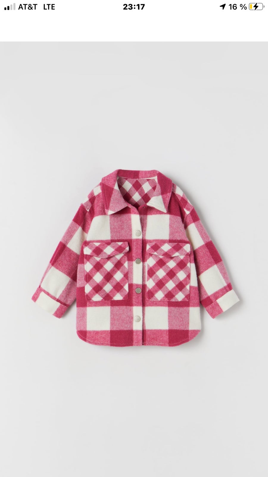 ZARA NWT plaid overshirt jacket size 2-3 years