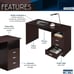 Techni Mobili Classic Computer Desk with Multiple Drawers, 29.5 x 23.6 x 51.2